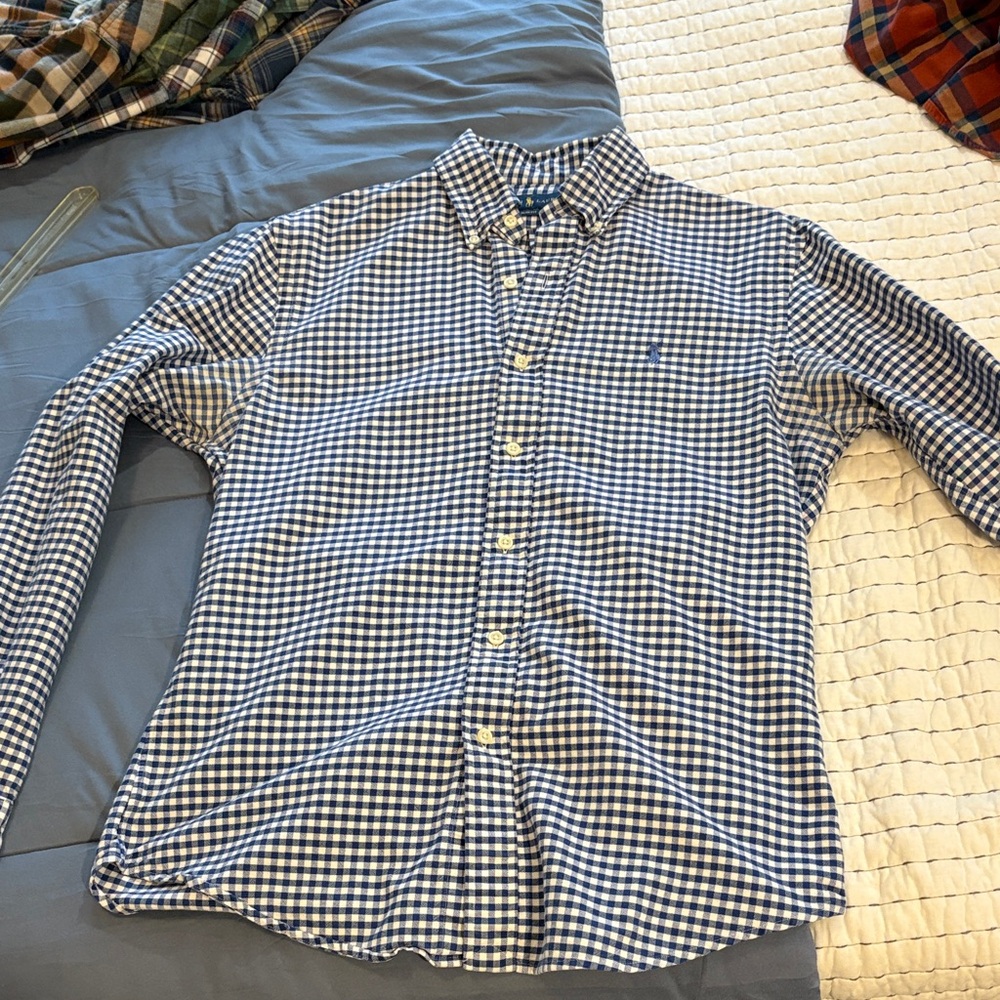 Ralph Lauren Polo  Men's Blue Checkered Shirt slim